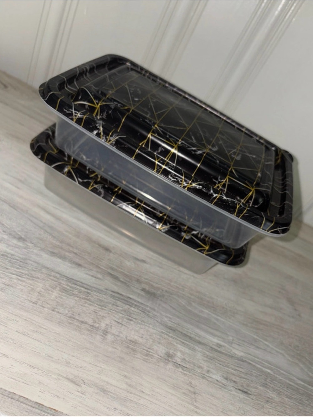 Black & Gold Marble Meal Prep Containers - Home plastic
